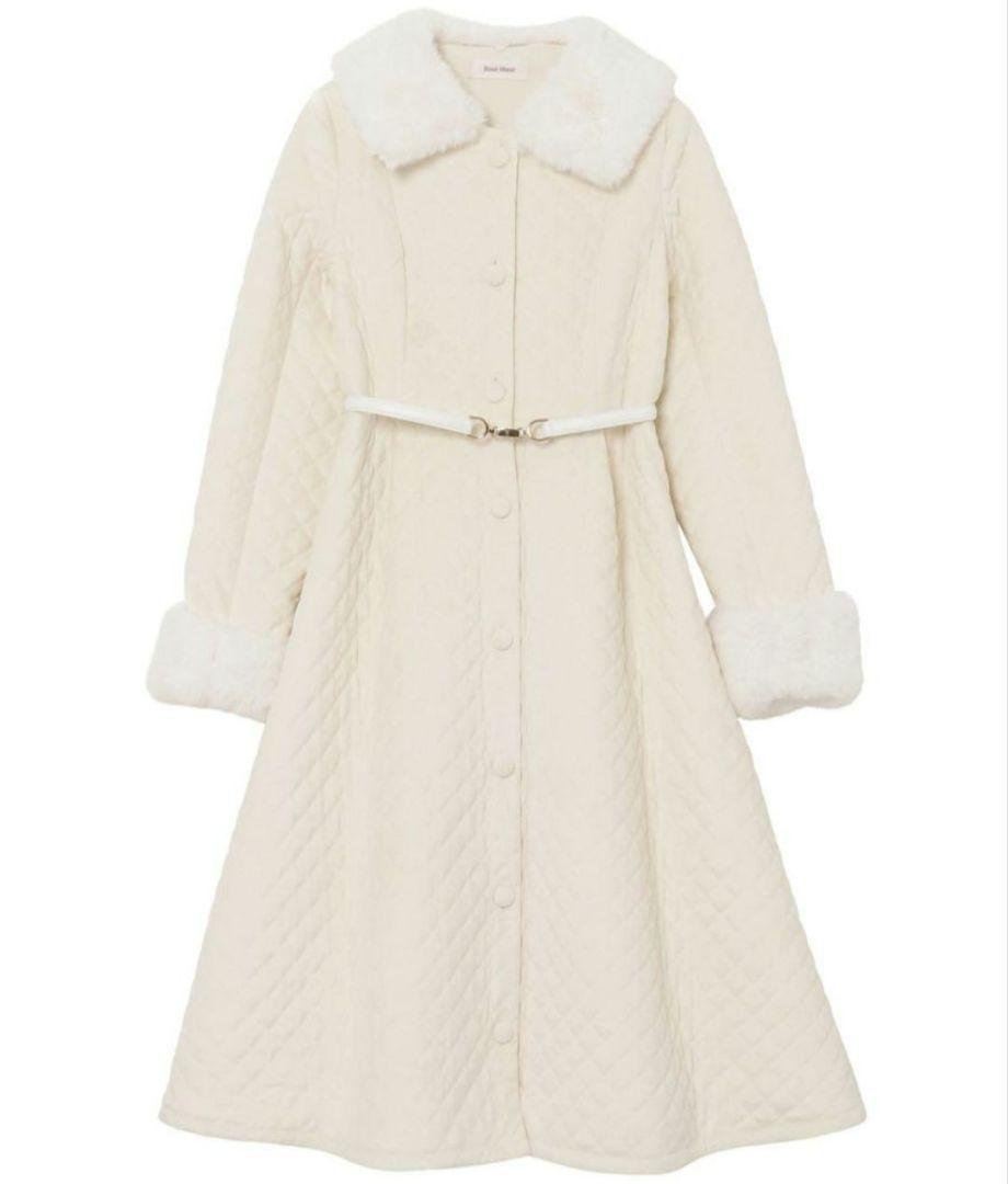 Rosé Muse Quilted Flared Coat