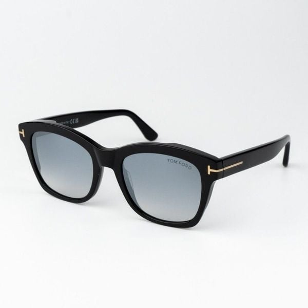 Tom Ford Women Sunglasses Black Gradient Smoke Silver Square LAUREN FT0614/S 01C