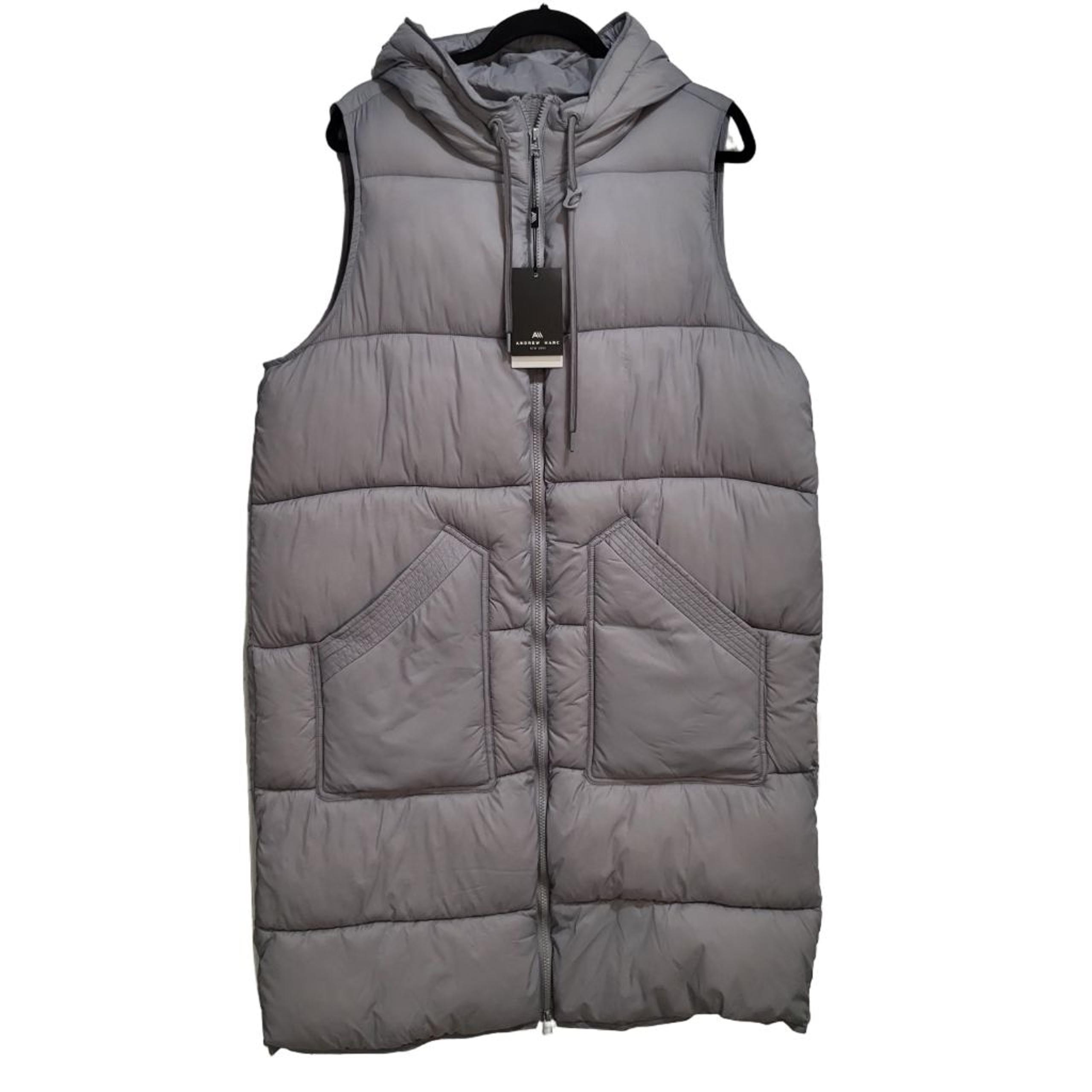 Women's Andrew Marc Puffer Vest Size L Gray
