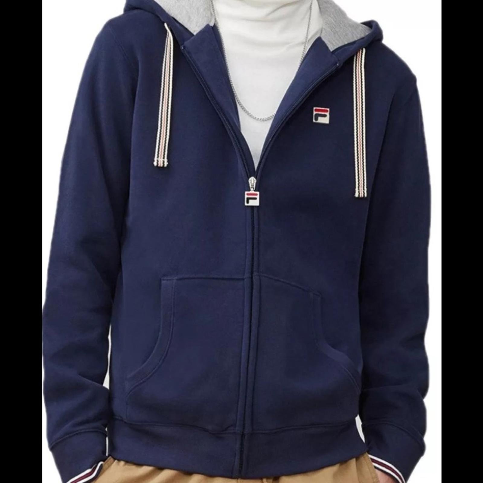 NWT MENS FILA TENCONI BLUE ZIP UP HOODIE JACKET MEDIUM