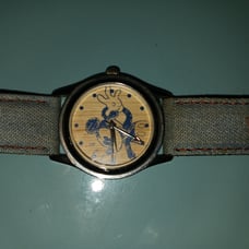 Watch: Vintage Unisex Blue and Brown Disney Mickey watch