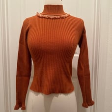 LIZ LISA - Tulle lace high neck knit turtleneck - Orange