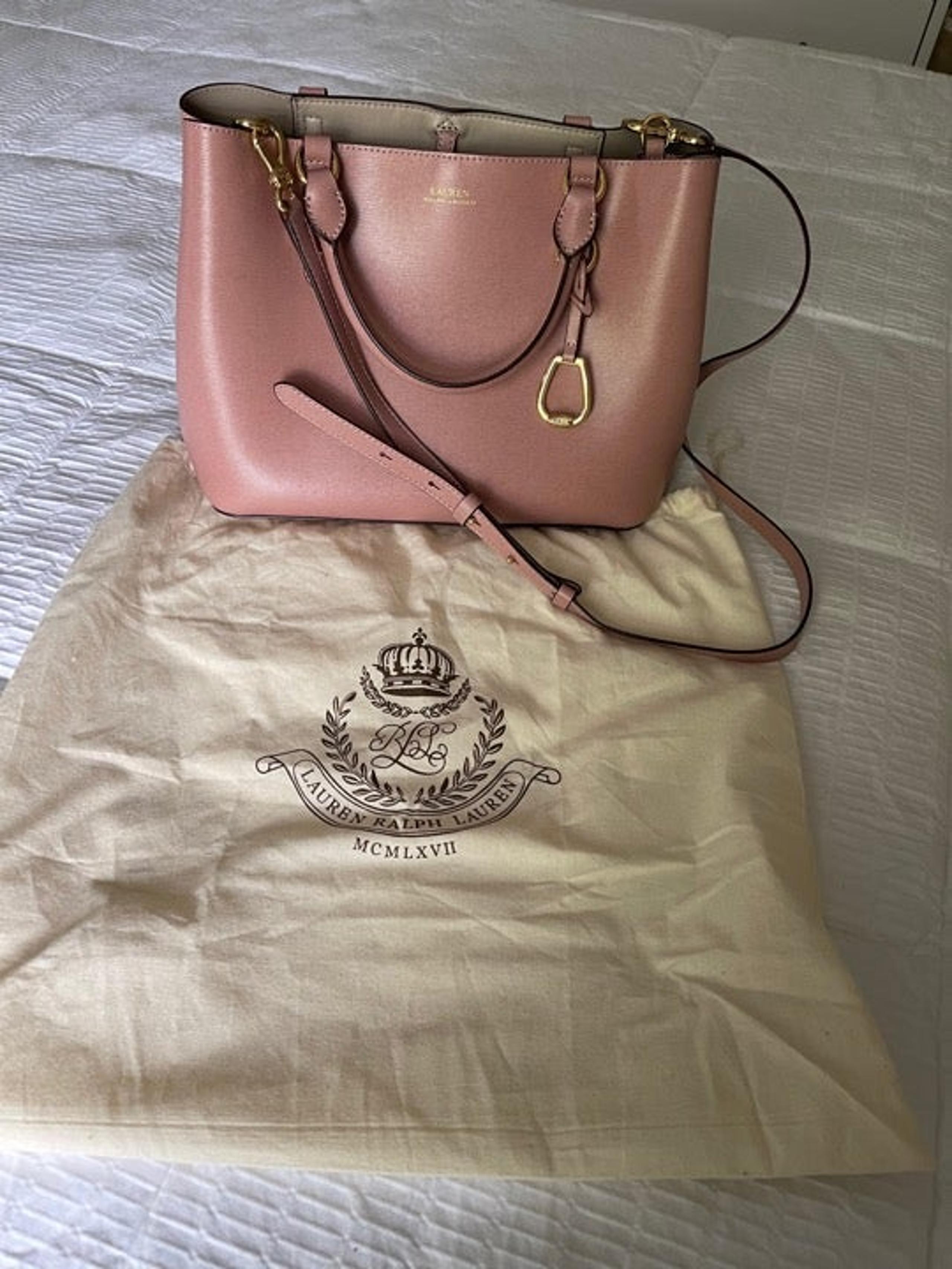 NWT Lauren Ralph Lauren Pink Leather Marcy II Satchel
