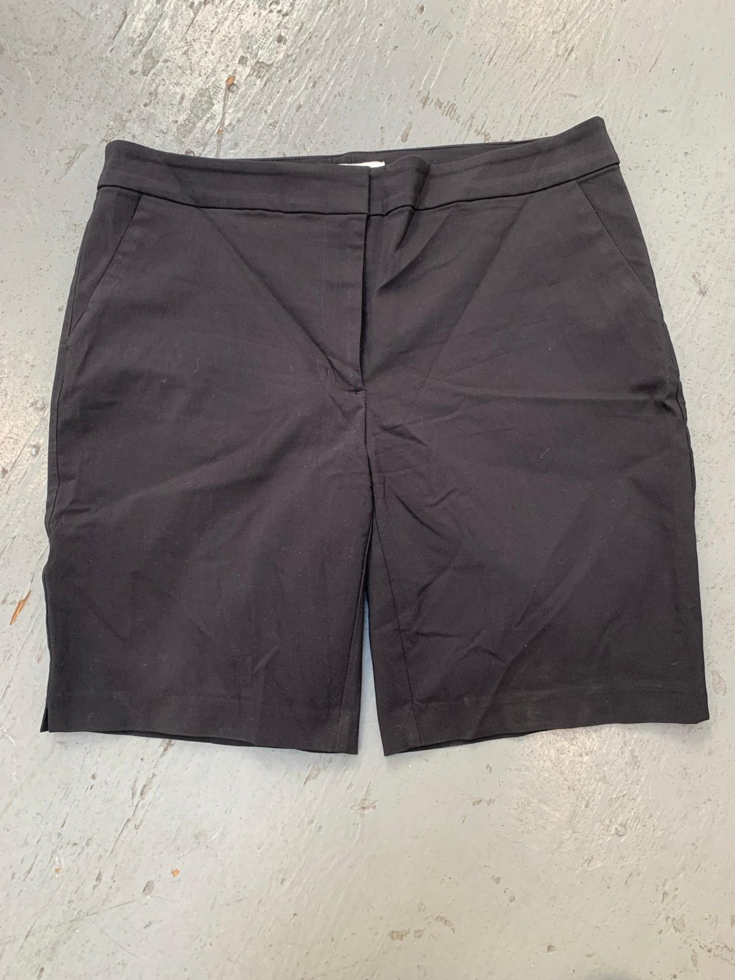 White House Black Market Womens Black Short Chino  14