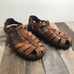 Mephisto Men’s 11 EU 45 Sam Fisherman Sandals Brown Crumpled Leather Shoes 319