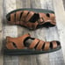 Mephisto Men’s 11 EU 45 Sam Fisherman Sandals Brown Crumpled Leather Shoes 319