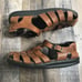 Mephisto Men’s 11 EU 45 Sam Fisherman Sandals Brown Crumpled Leather Shoes 319