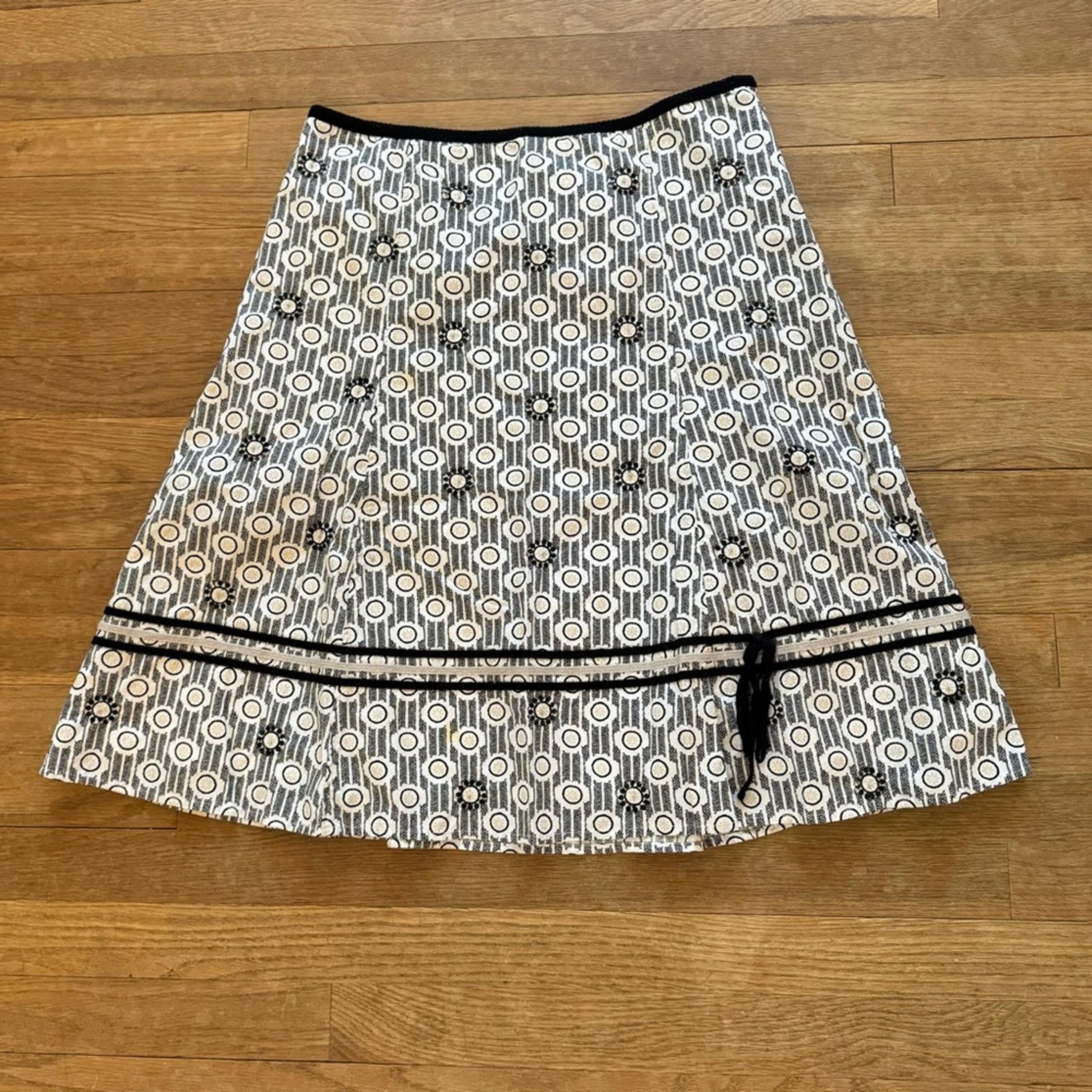 Sigrid Olsen black white knee length a-line skirt size 8
 b20