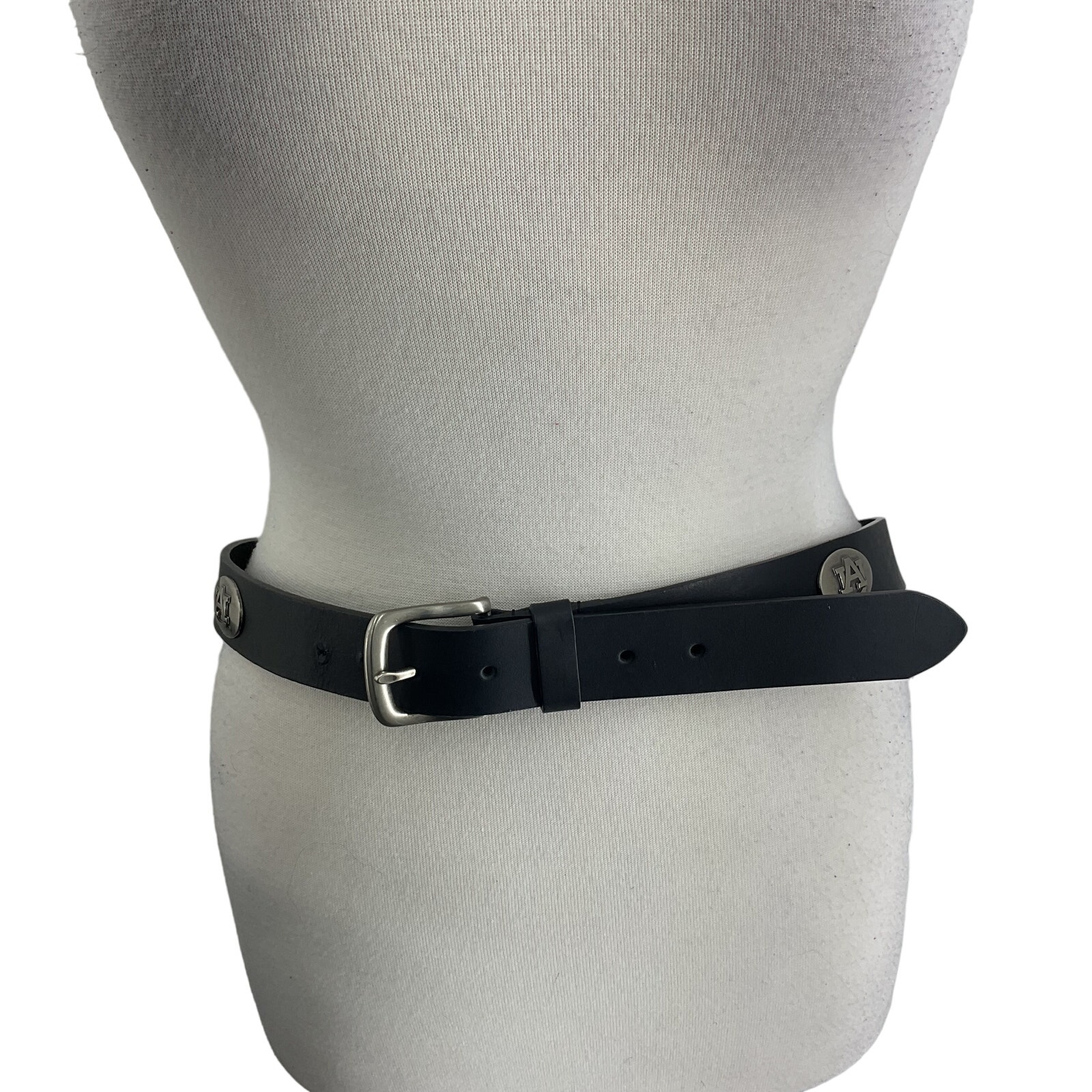 Zep Pro Men's Black Leather Auburn University Silver Belt Size 38 - Preowned