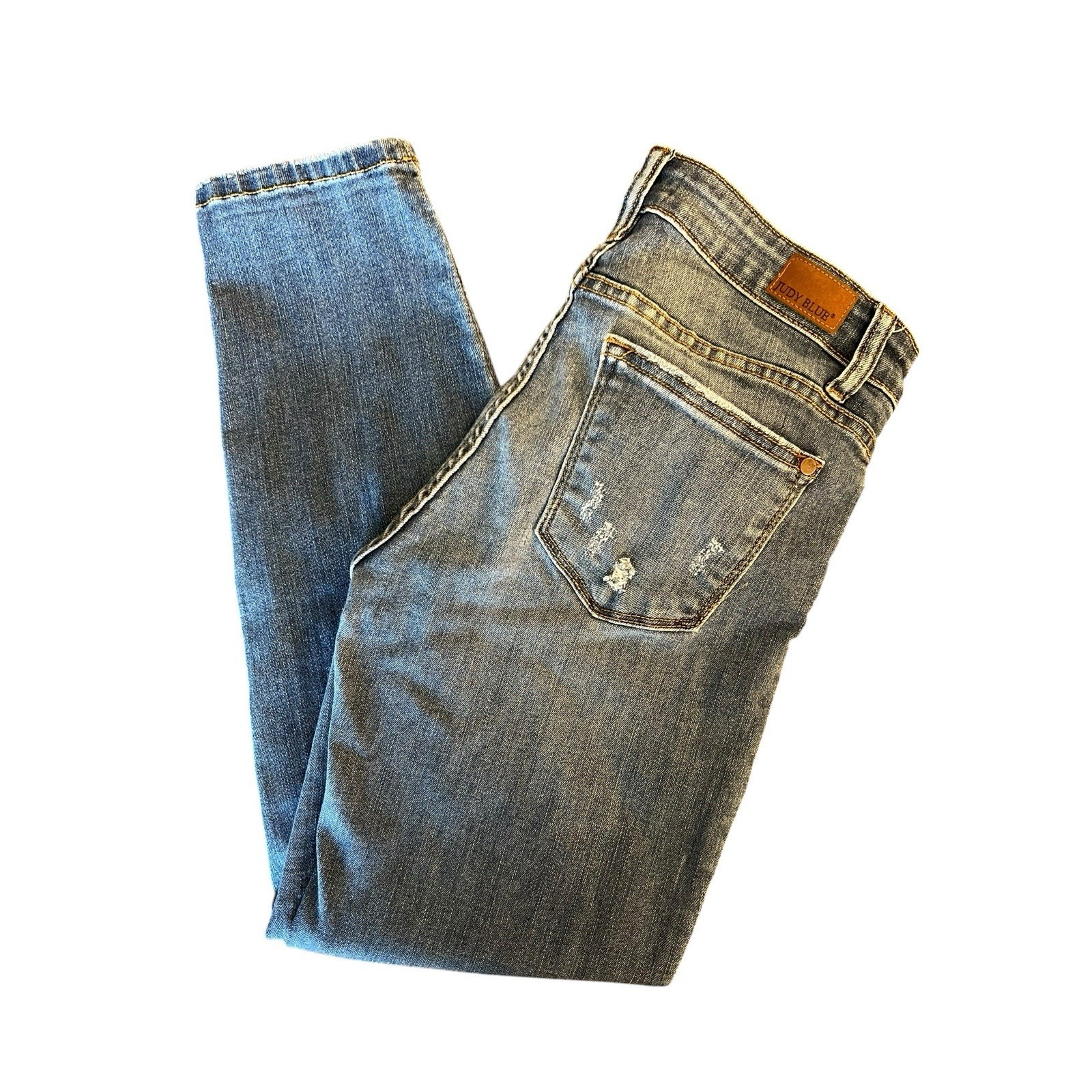 Judy Blue Relaxed Fit Jeans Womens Size 9/29 Blue Distressed Stretch JB8271DK