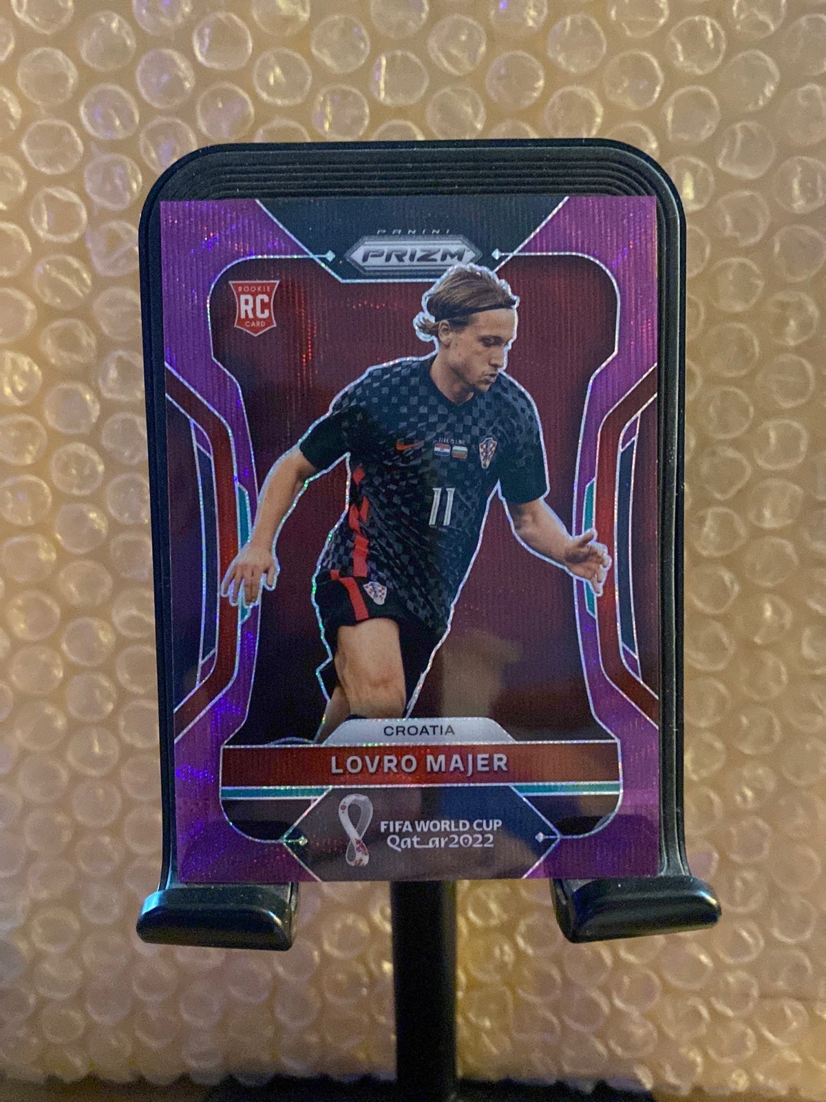 2022 Panini Prizm World Cup Lovro Majer Purple Wave Prizm RC 40/99 Croatia