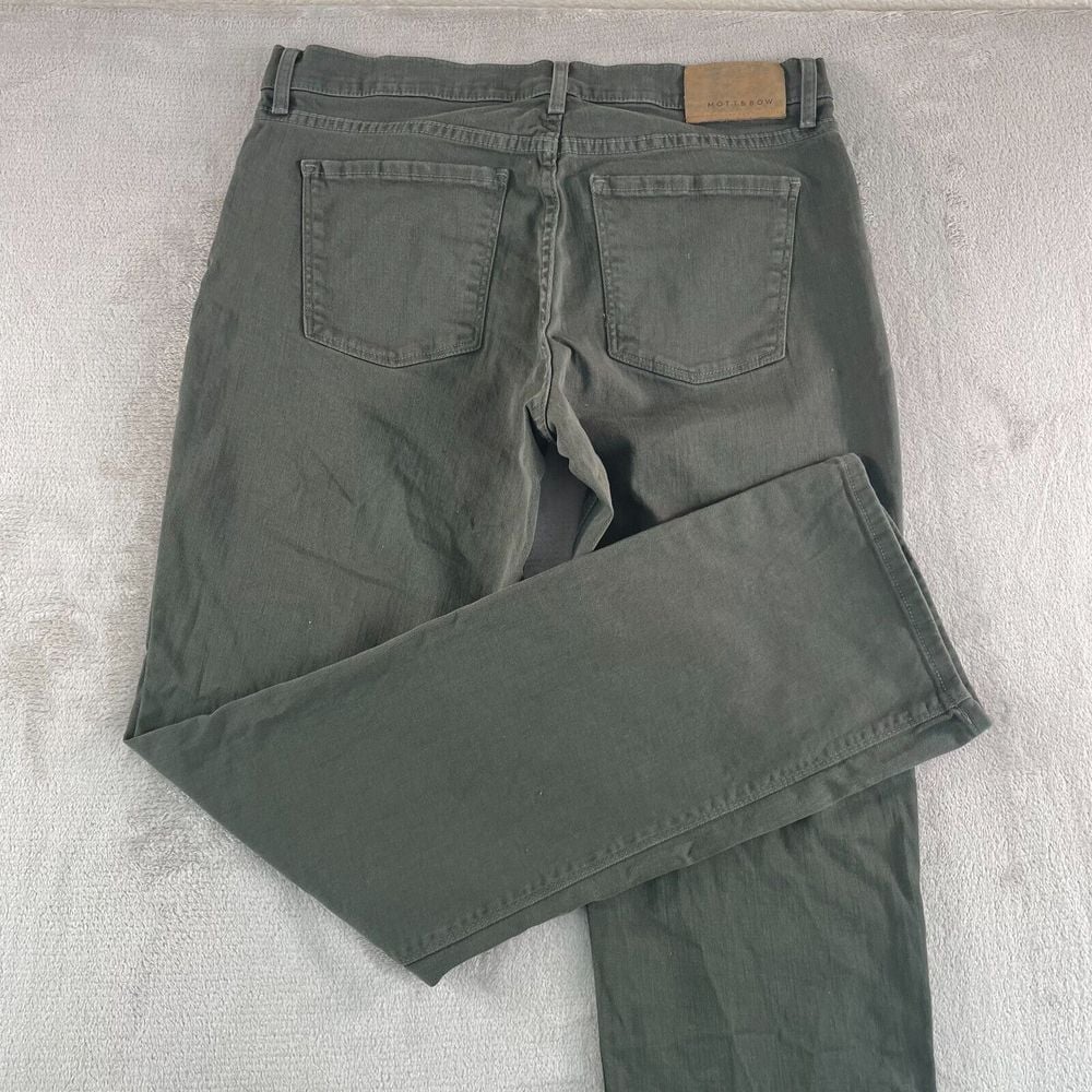 Mott & Bow Mercer Jeans Mens 33x34 Military Green Straight Chino Stretch Pants