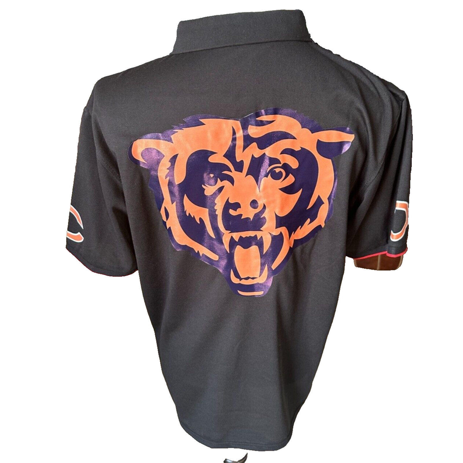 Chicago Bears Vintage Black Polo Mens XL