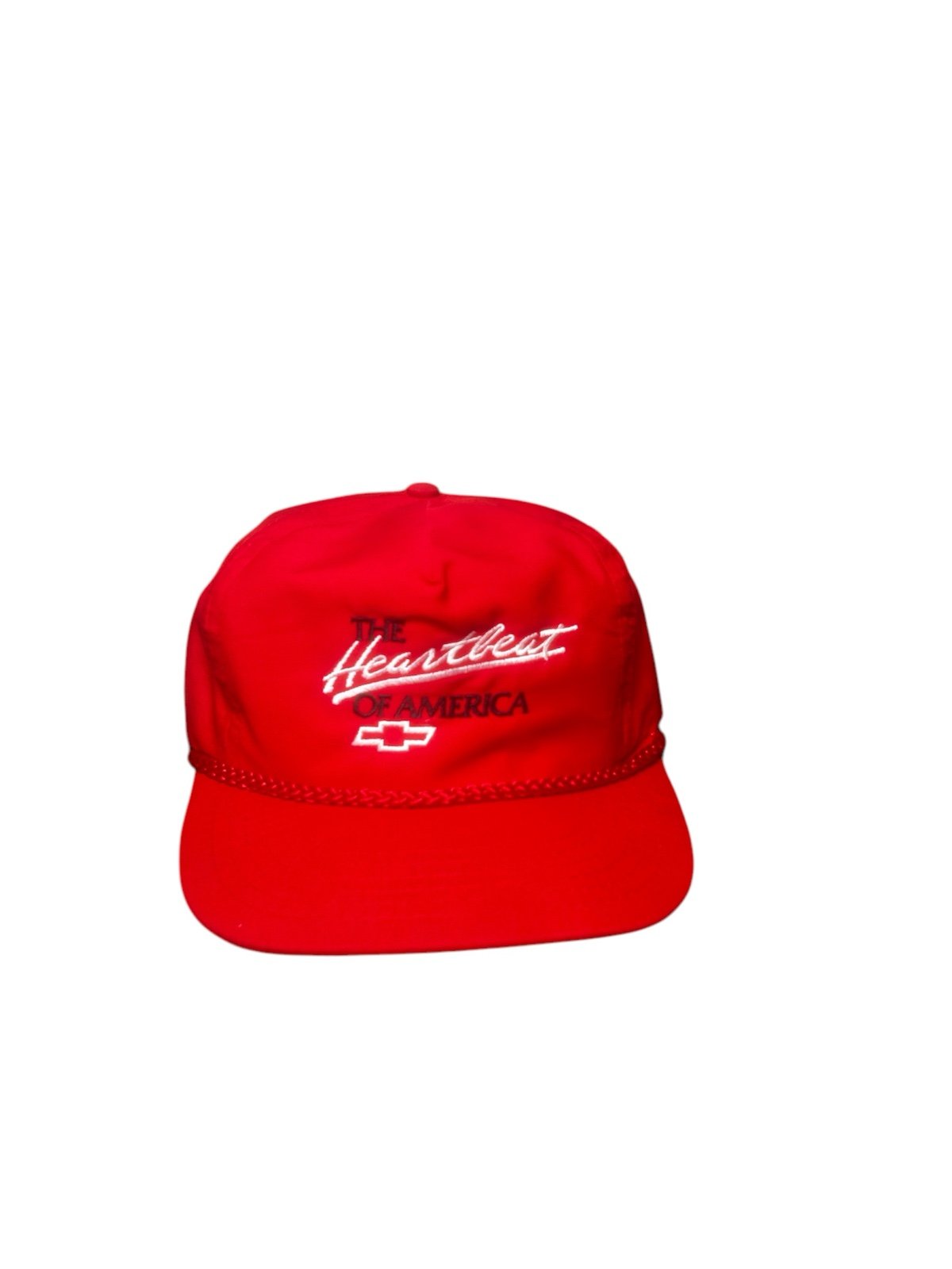 Vintage 90s Chevrolet Bowtie SnapBack Hat Bowtie Heartbeat Of America NOS VTG