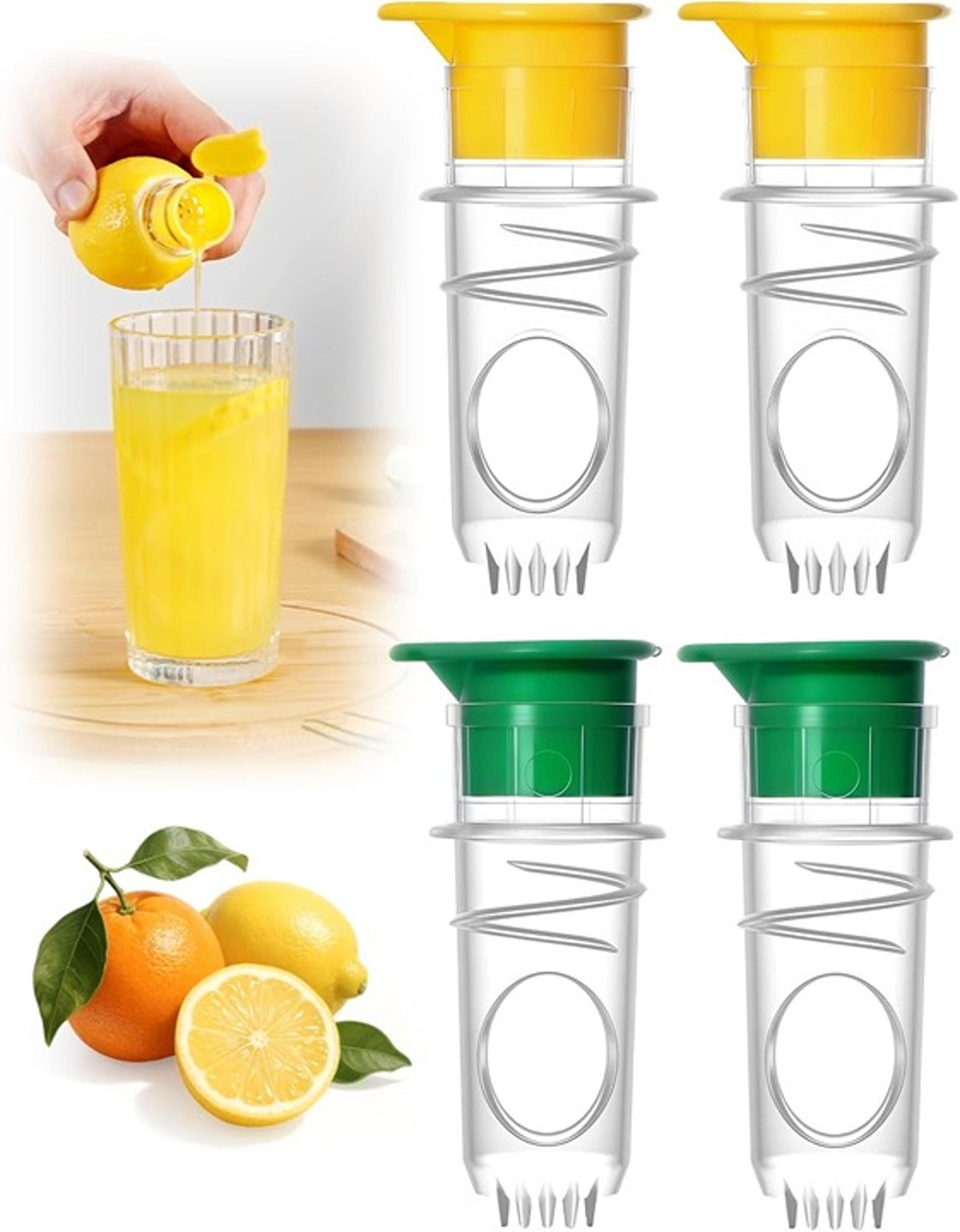 Lemon Squeezer Screw-Top, 4PCS Manual Juicer with Filter, Portable Citrus Juicer