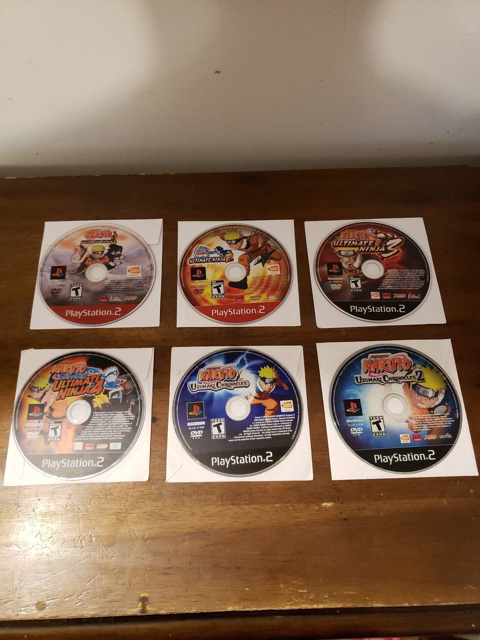 Naruto Ultimate Ninja 1, 2, 3, 4 and U.C. 1 + 2 For Playstation 2