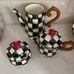 Vintage Mackenzie Childs Courtly Check Enamelware Stackable Set **READ DESCRIP**