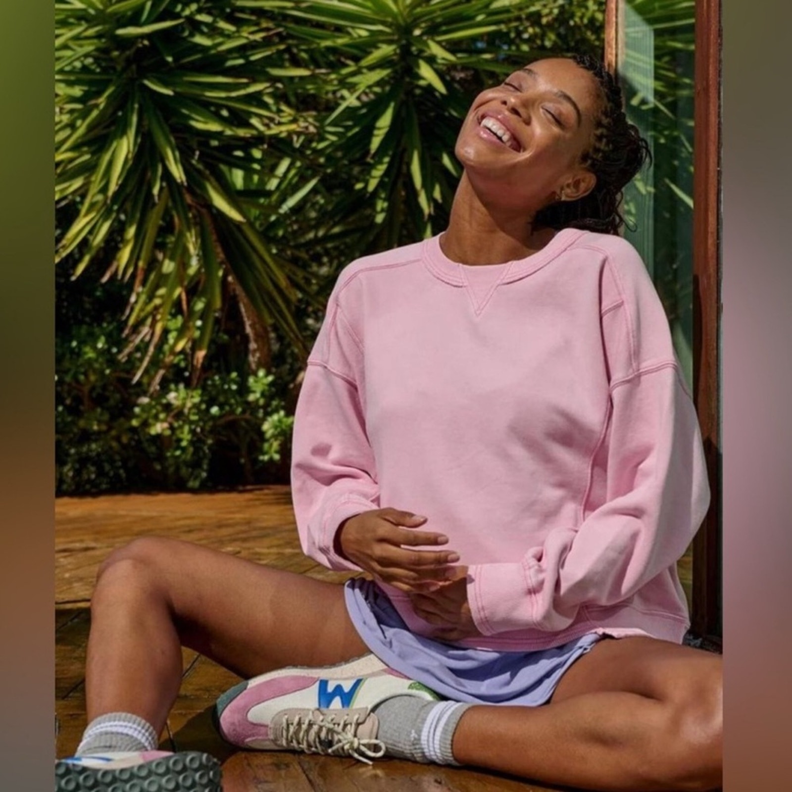 New FP MOVEMENT x Hatch Intercept PEONY PINK Pullover M SPRING!