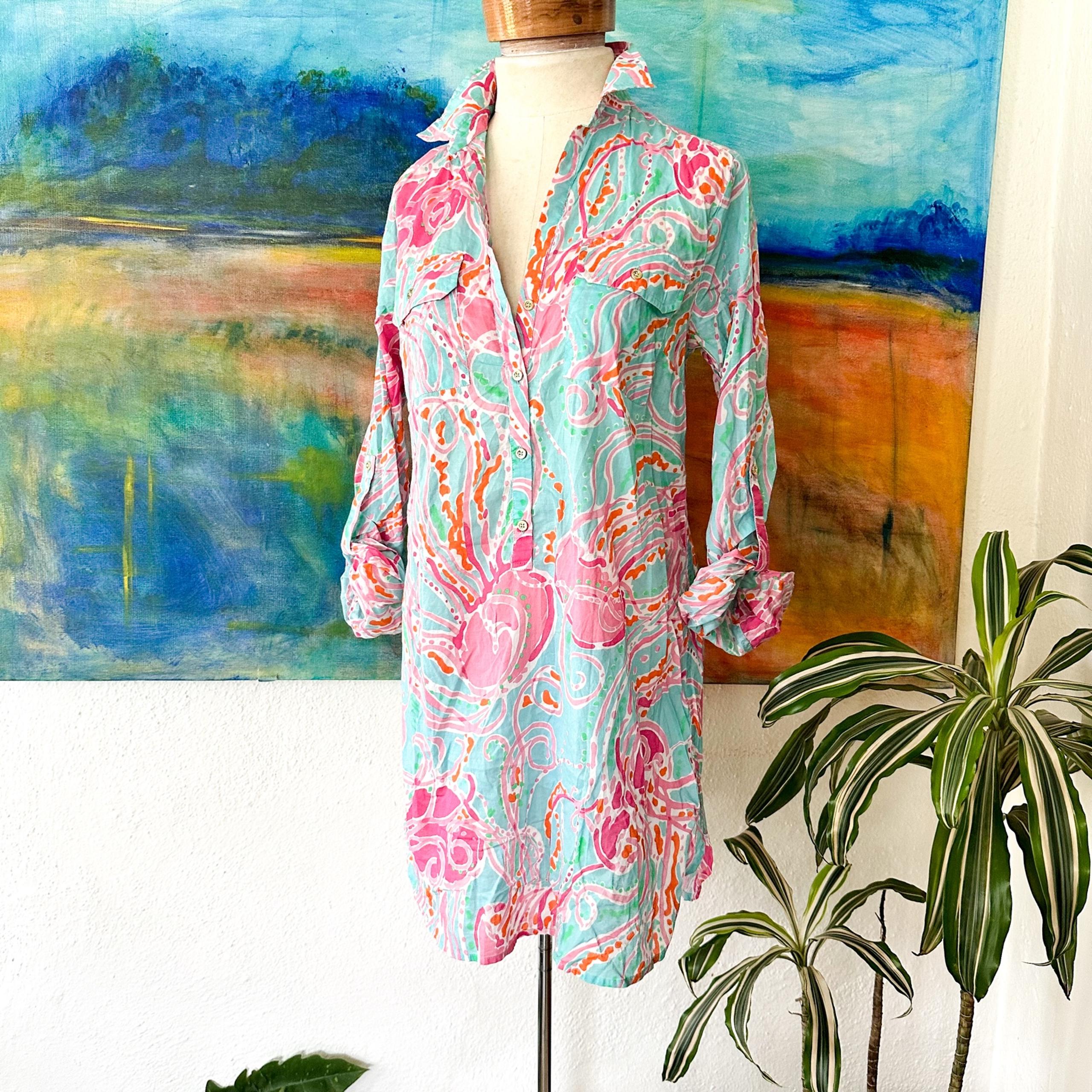 Lilly Pulitzer Womens Captiva Tunic/Beach Cover Up in Jellies Be Jammin, sz Smal