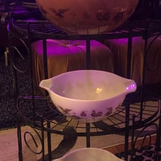 Pyrex Brown/Gold/White Early American Cinderella Mixing Bowls