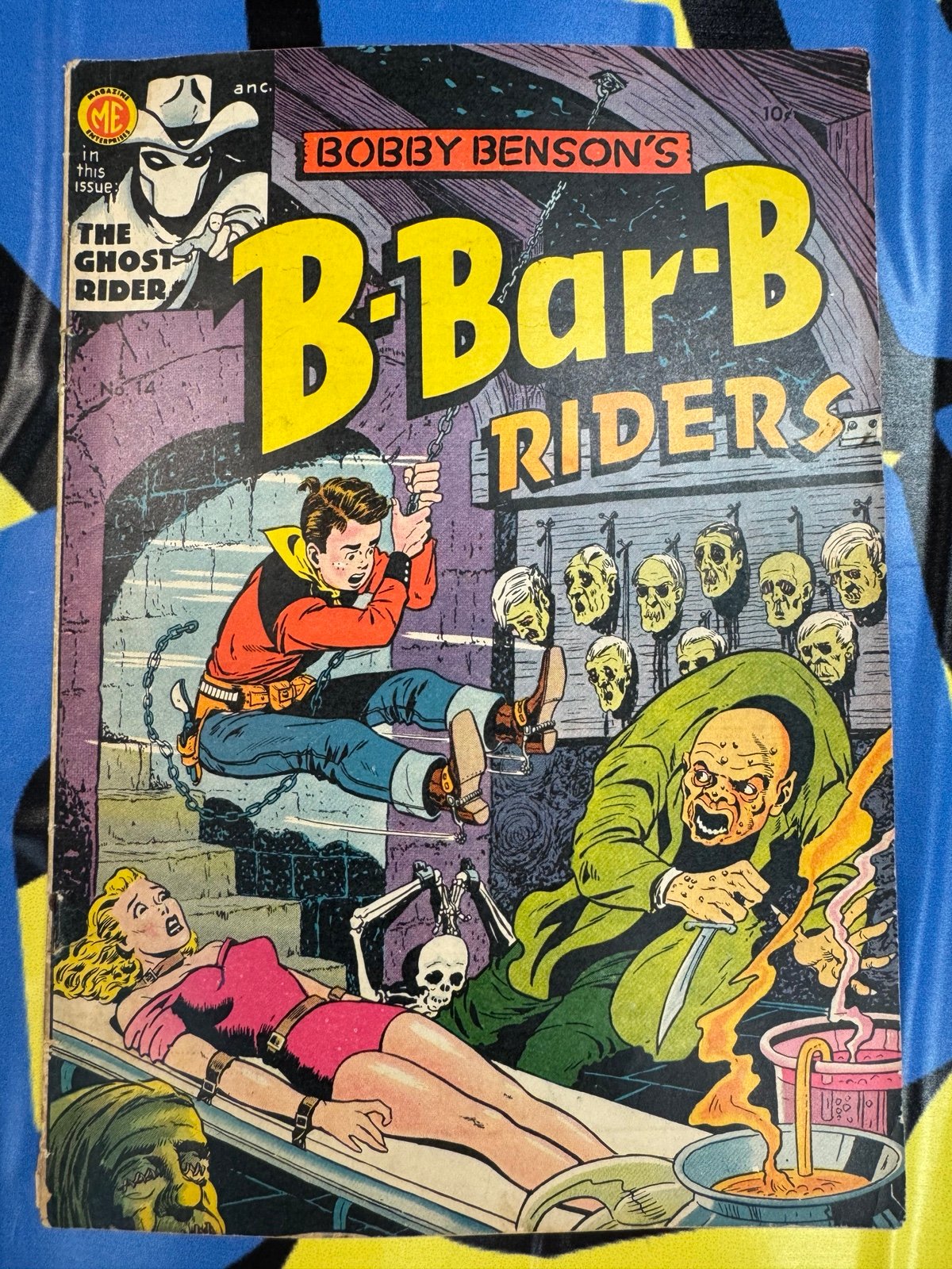 Bobby Benson's B-Bar-B Riders #14 (1952) Bondage/Horror Cover