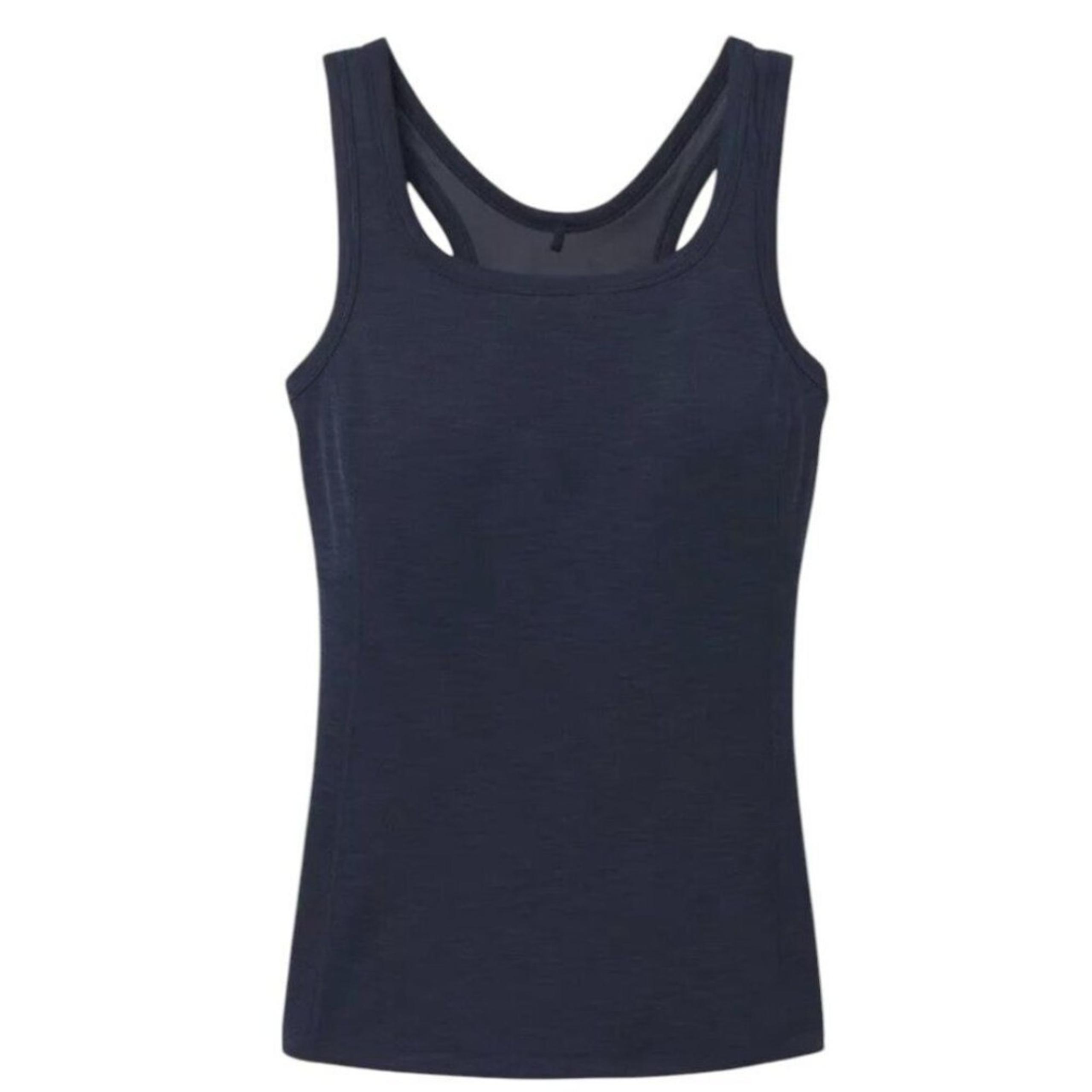 prAna Becksa Scoop Neck Racerback Tank Midnight Dew Heather Navy Blue I Size:XS