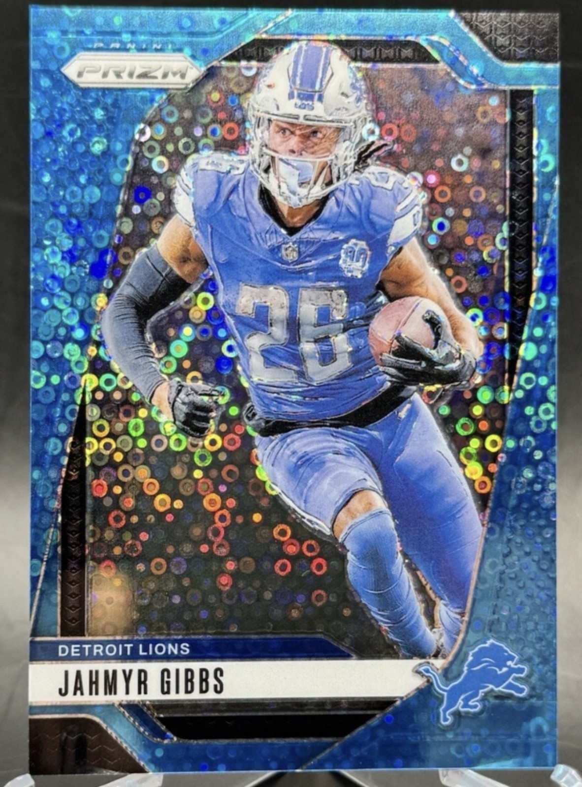 2024 Panini Prizm Jahmyr Gibbs No Huddle Blue Ice 12/99 #93 Detroit Lions