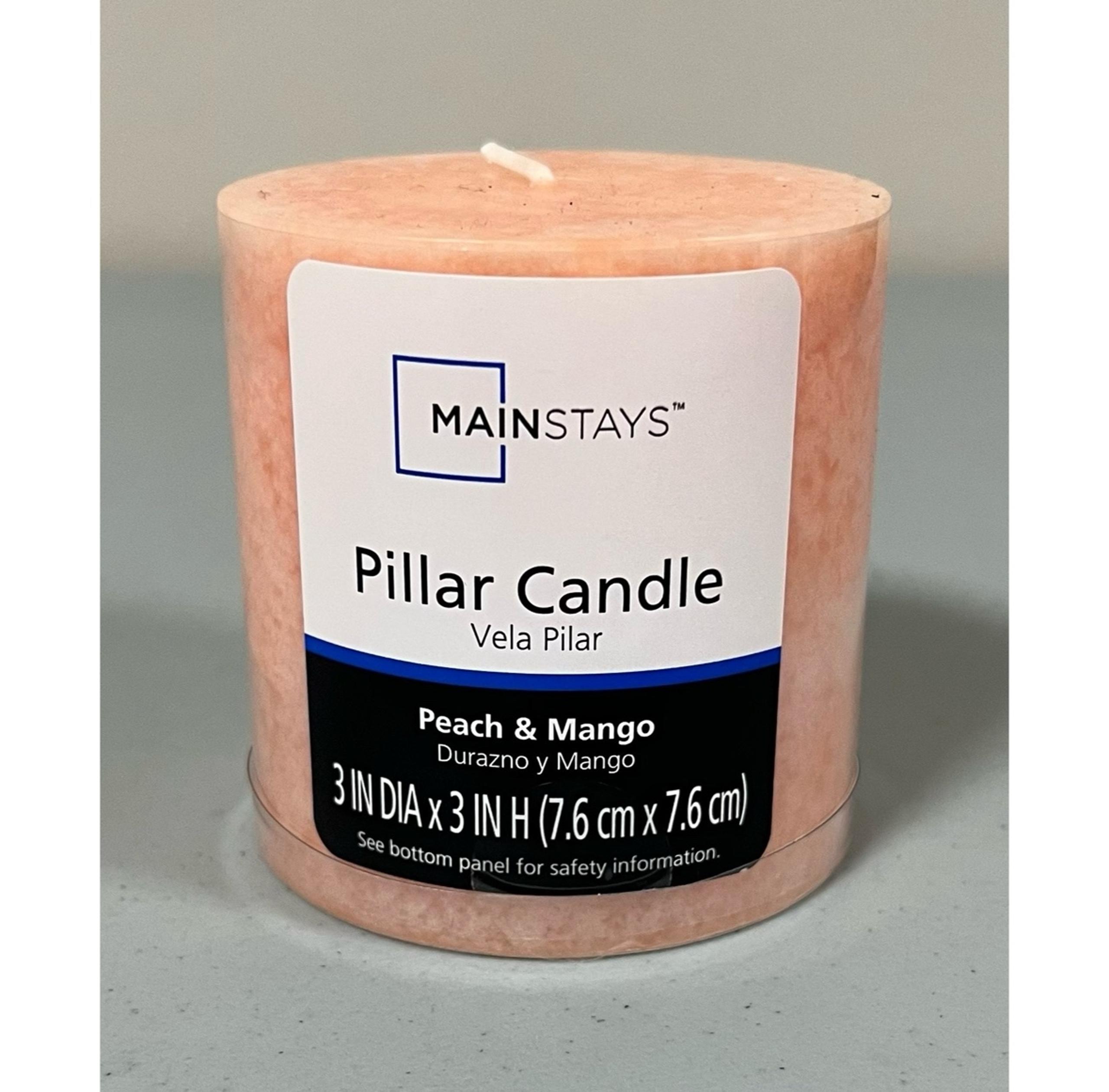 Mainstays Orange ‘Peach & Mango’ 3” in. Scented Pillar Candle Home Decor ✨