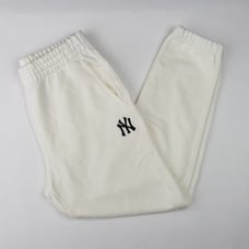 MLB NEW YORK YANKEES IVORY BASIC LOGO TRAINING JOGGER PANTS Sz XL