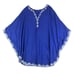Royal Blue Embroidered Kaftan Beach Swimsuit Coverup