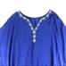 Royal Blue Embroidered Kaftan Beach Swimsuit Coverup