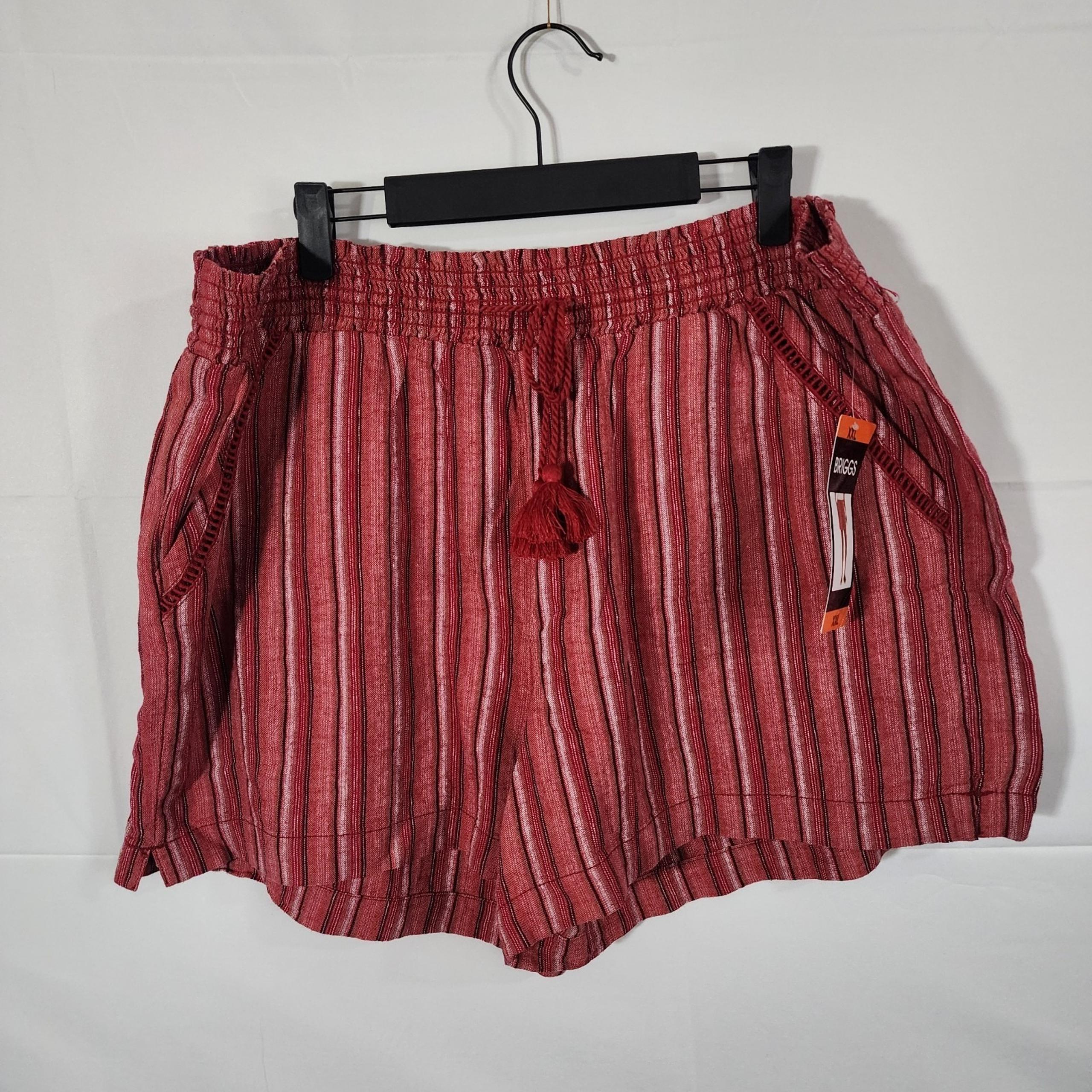 Briggs Women's Linen Blend Pull-On Shorts with Pockets Women 2XL Vacation Resort