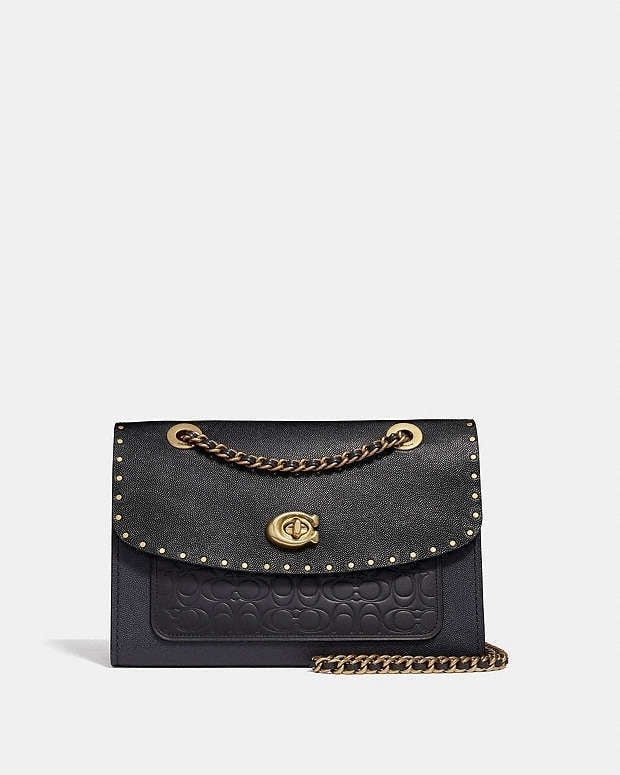 Coach Parker In Signature Leather w/ Rivets