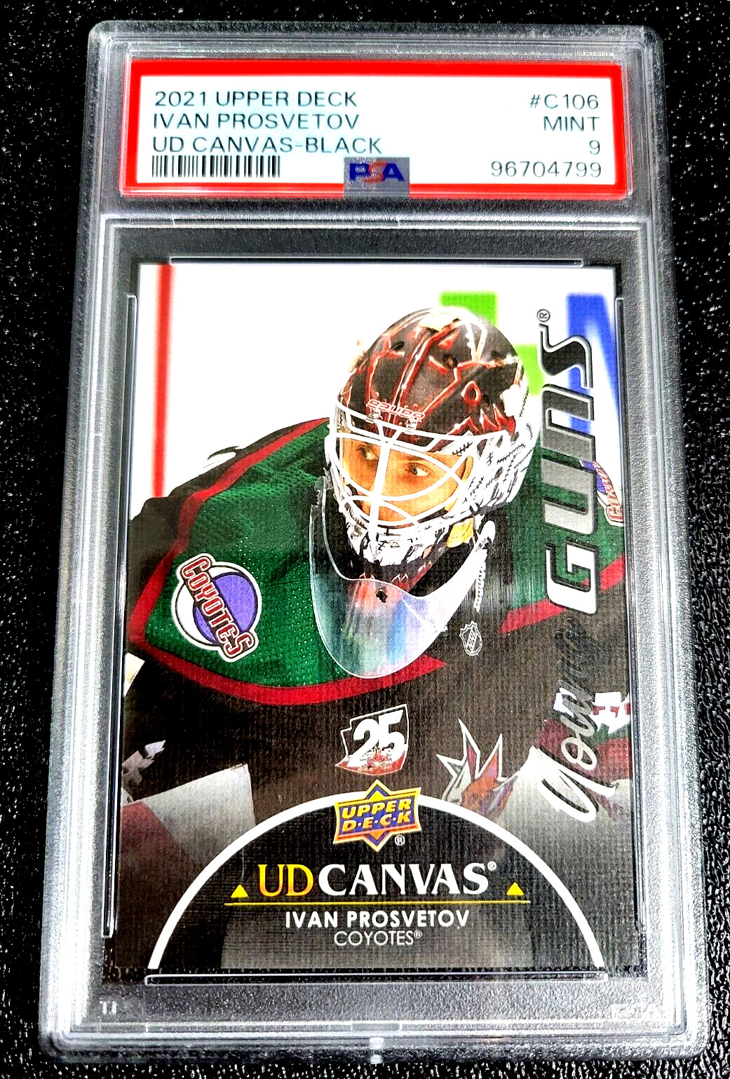 SP BLACK CANVAS PSA 9 MINT 2021 UD IVAN PROSVETOV YOUNG GUNS #C106 ROOKIE G5809