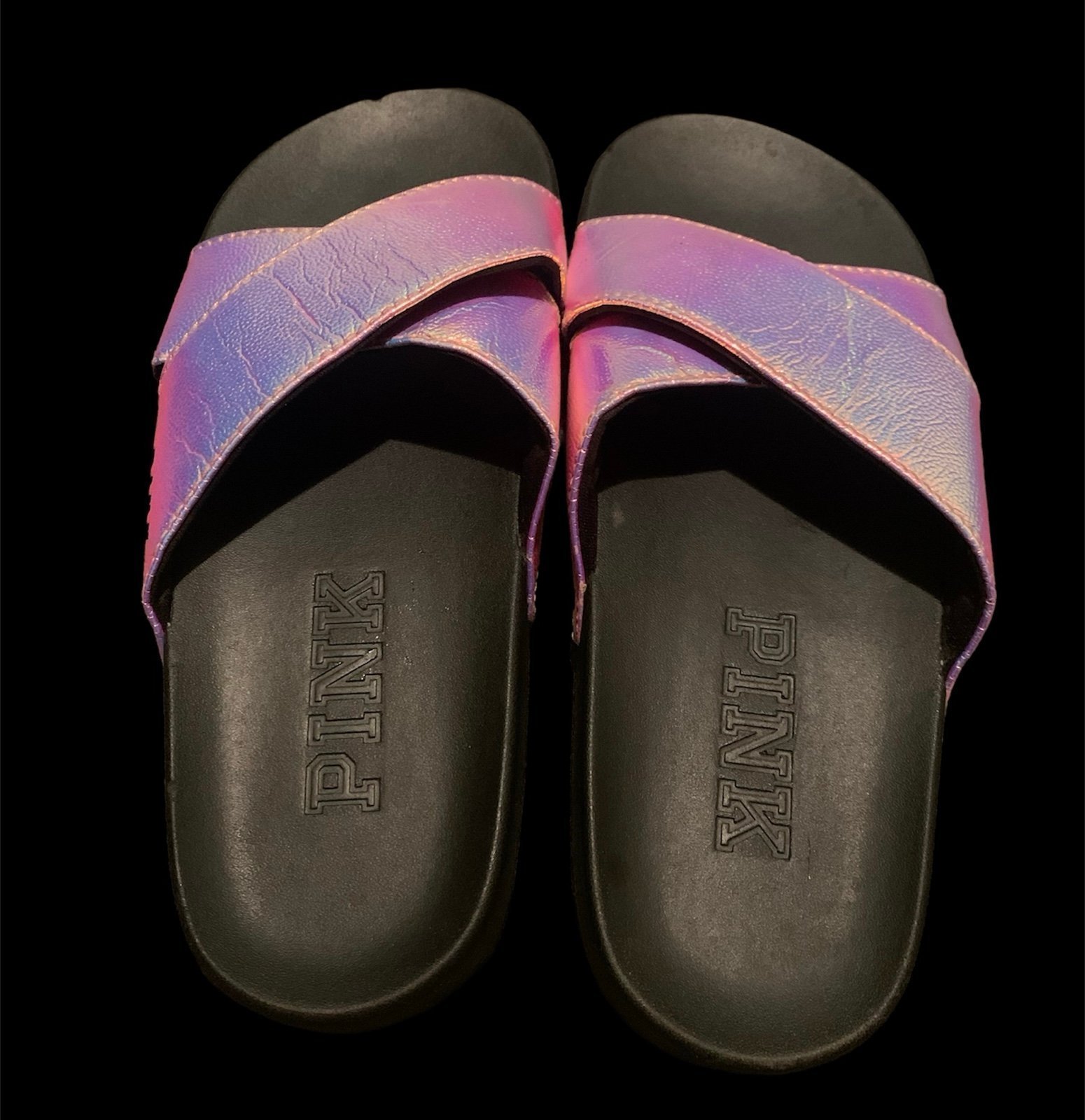 PINK Iridescent Sandals Mercari