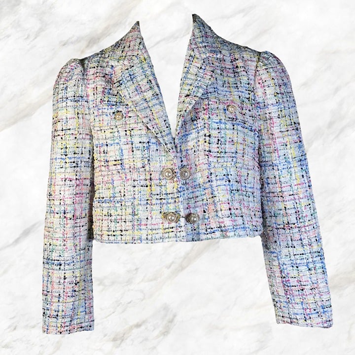 *Lovers and Friends Cropped Tweed Blazer Jacket