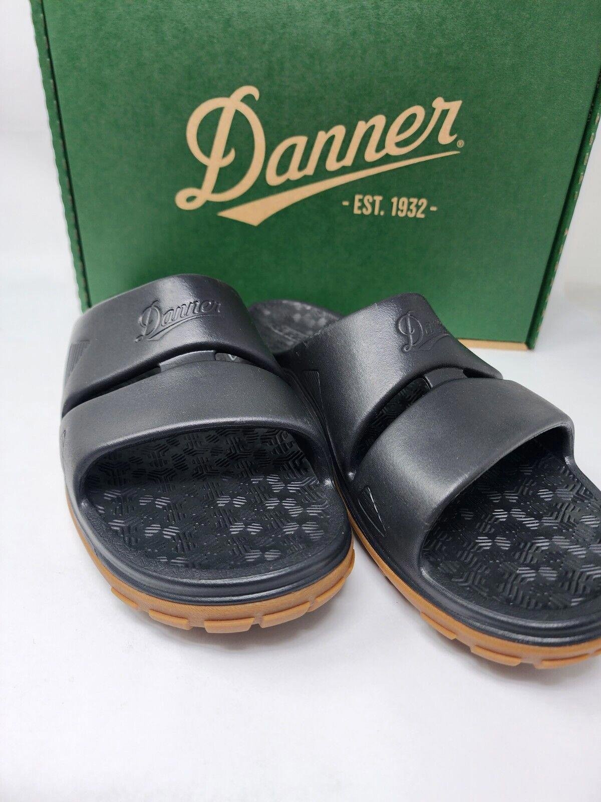 Size 12 Danner 36440 Men's Shelter Cove Black Lightweight Camp Slip-On Sandals