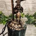 Art Deco Remington Brass Bronco Buster Lamp & Tiffany Styled Stained Glass Shade