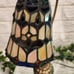 Art Deco Remington Brass Bronco Buster Lamp & Tiffany Styled Stained Glass Shade