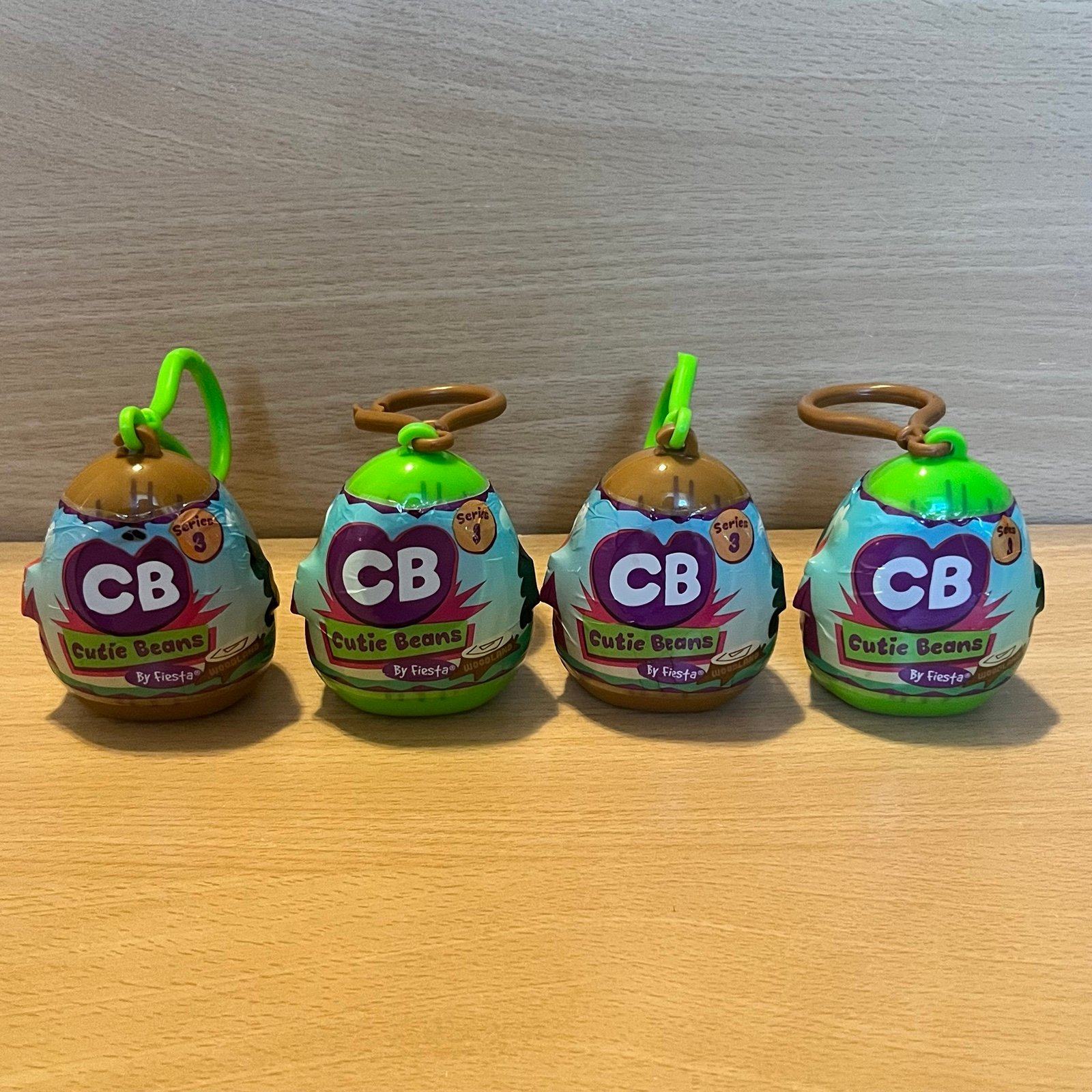 NWT FOUR Toys Series 3 Woodland Cutie Beans w/ Clip on Case CB Mini Forest Plush