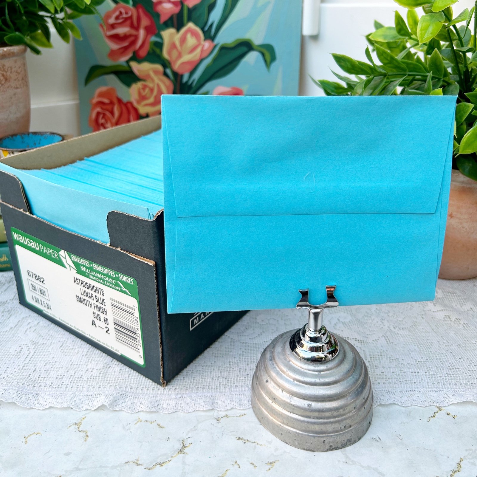 Astrobrights Envelopes Lunar Blue Smooth Finish A-2 245 Envelopes Open Box