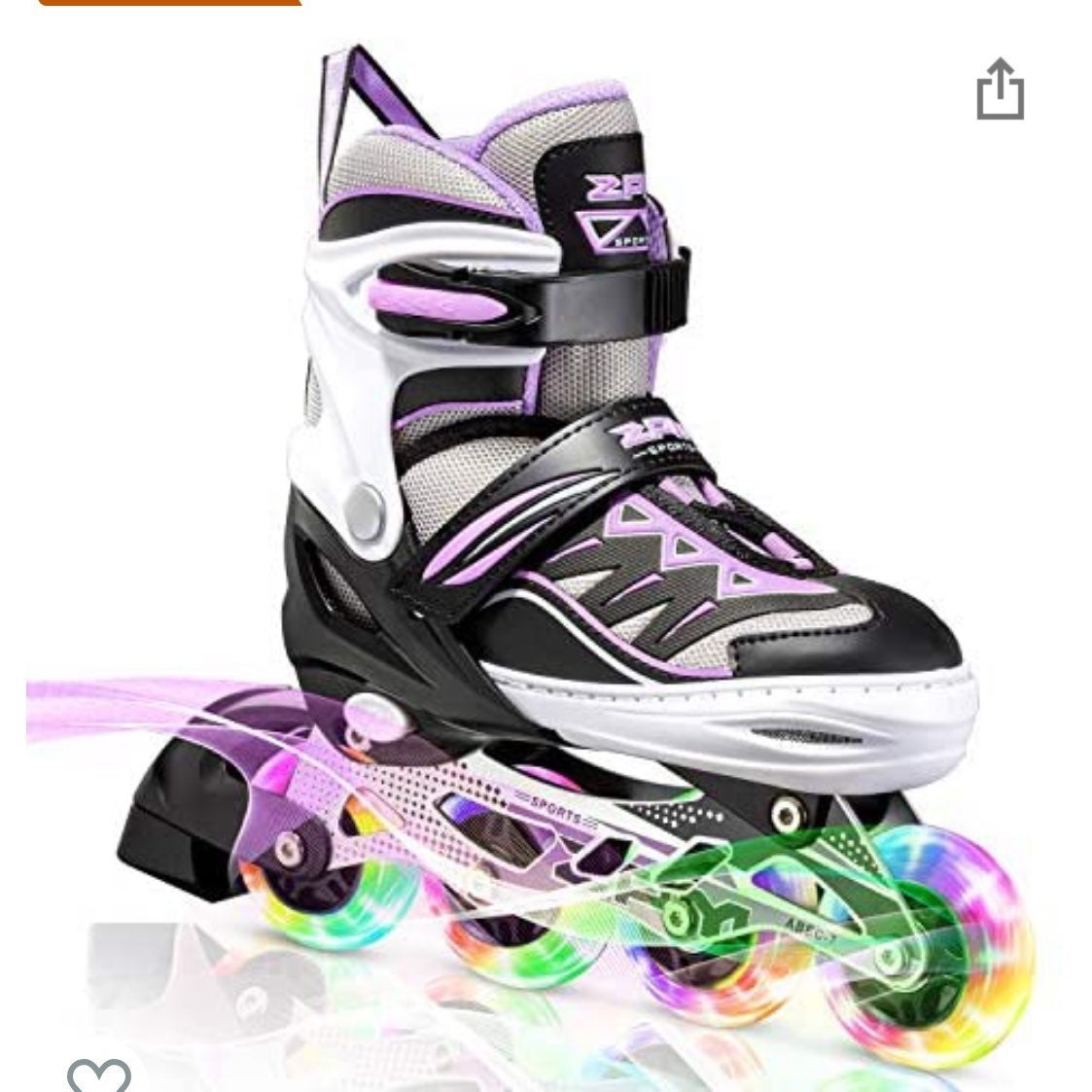 Cytia Pink Girls Adjustable Illuminating Inline Skates with Light up Wheels,