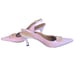Stuart Weitzman Pink Tweed Linen Slink-back Pointed Toe Blink Heels Size 8 M