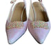 Stuart Weitzman Pink Tweed Linen Slink-back Pointed Toe Blink Heels Size 8 M