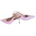 Stuart Weitzman Pink Tweed Linen Slink-back Pointed Toe Blink Heels Size 8 M