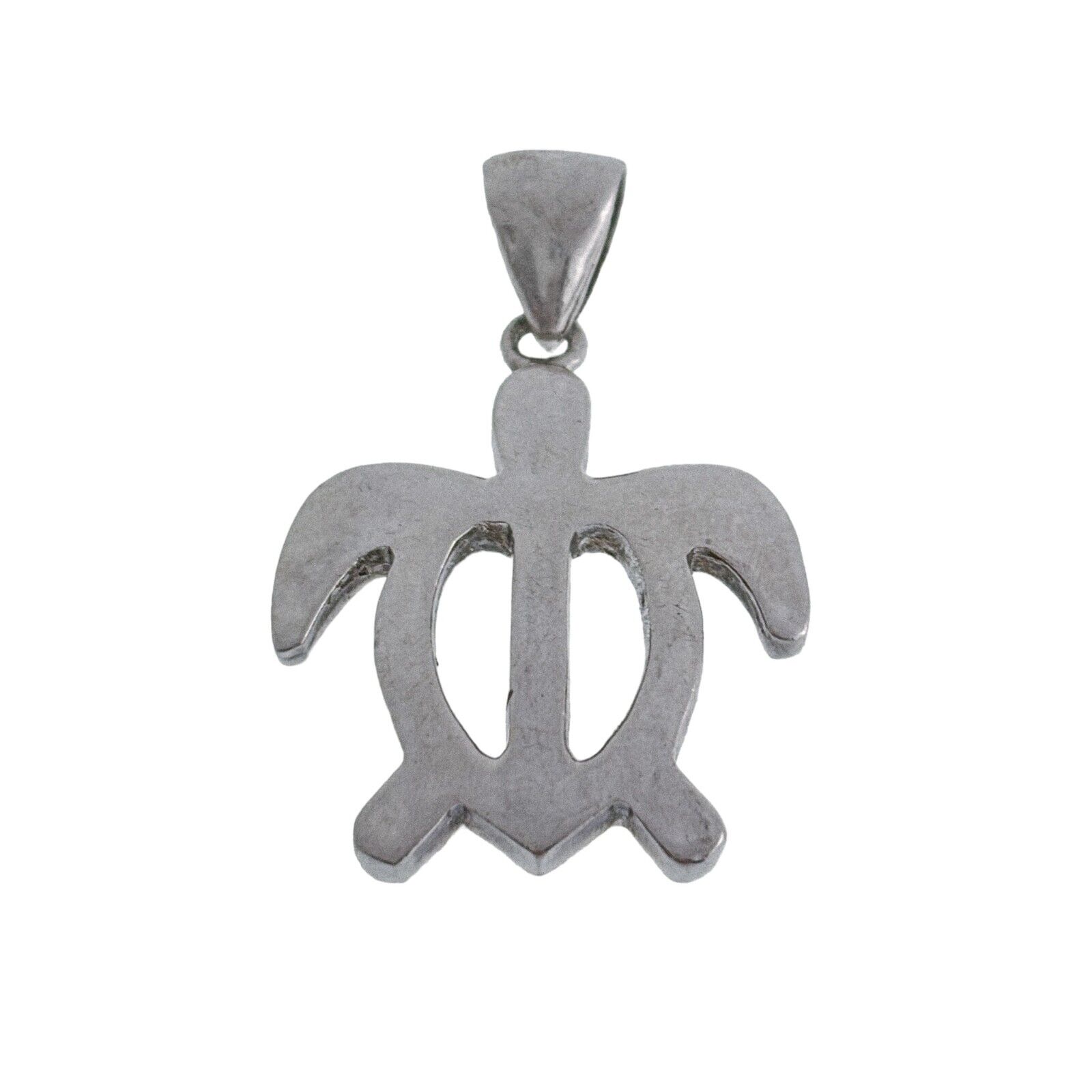 Vintage PCU Sterling Silver 925 Sea Turtle Honu Cut Out Pendant