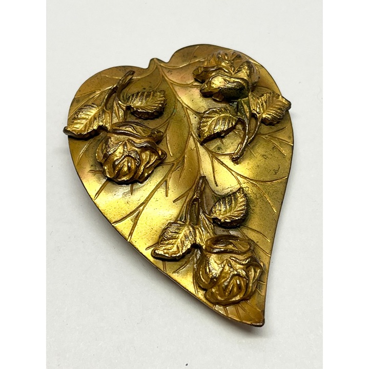 Estate leaf flower dress clip pin