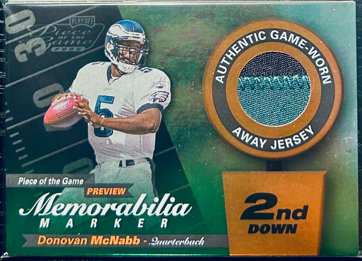 2000 Leaf Limited Donovan McNabb POTG Previews Second Down /100 Patch Card