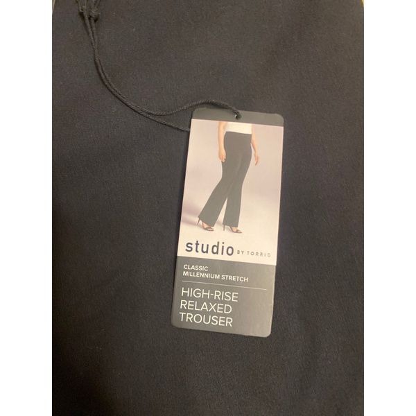 New with tags torrid studio high-rise relaxed stretch black trouser pants 18R