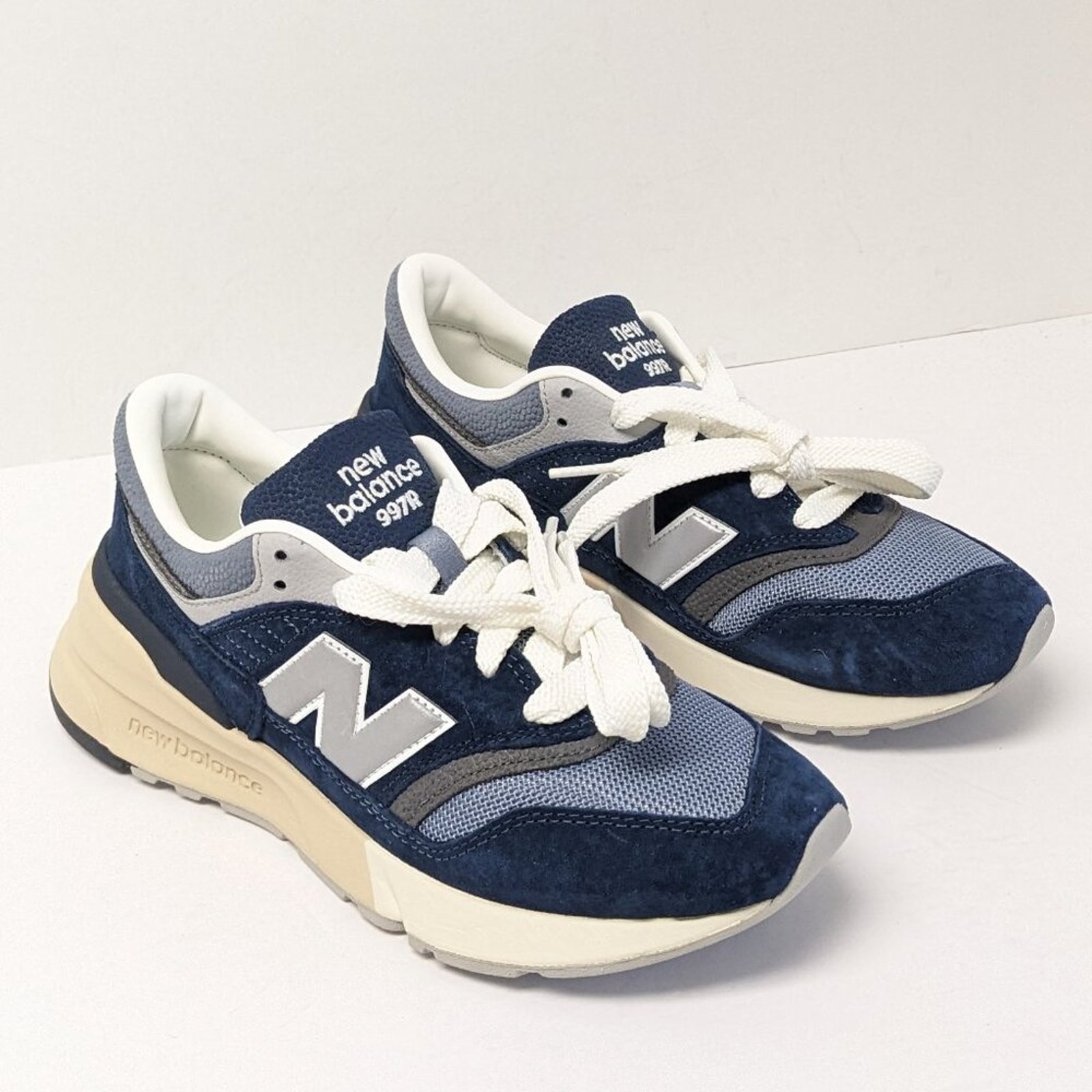 New Balance Classics 997R Casual Sneakers, Blue Suede, Women's 7.5 Wide